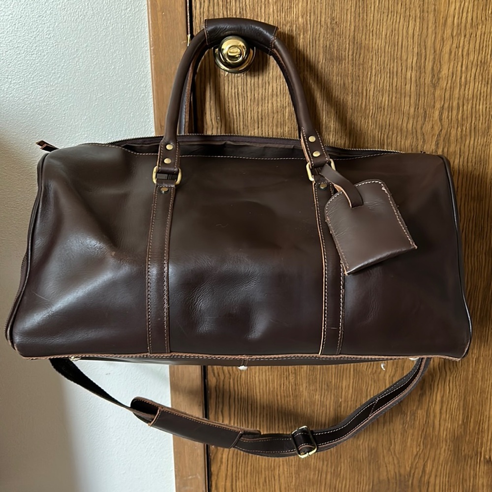 Genuine leather weekend bag XL